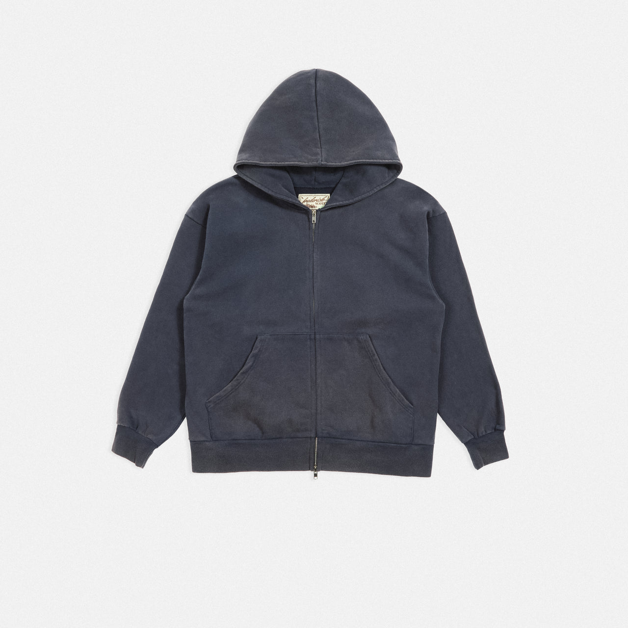Enzyme Washed Zip up Hoodie 'Navy'