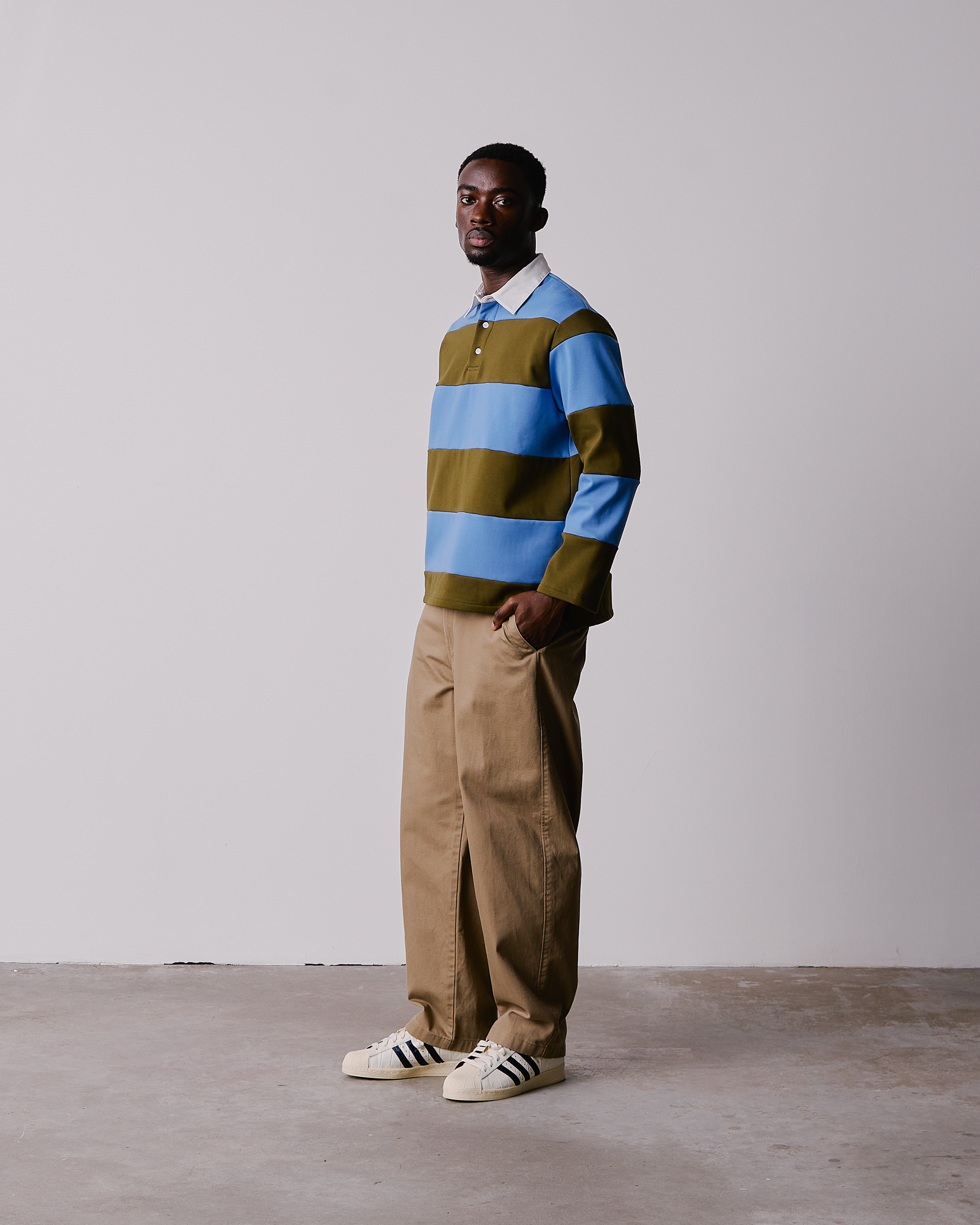 refomed LACE UP RUGBY SHIRTS リフォメッド Sunday Rugby - Blue/Green - Frederick Scott