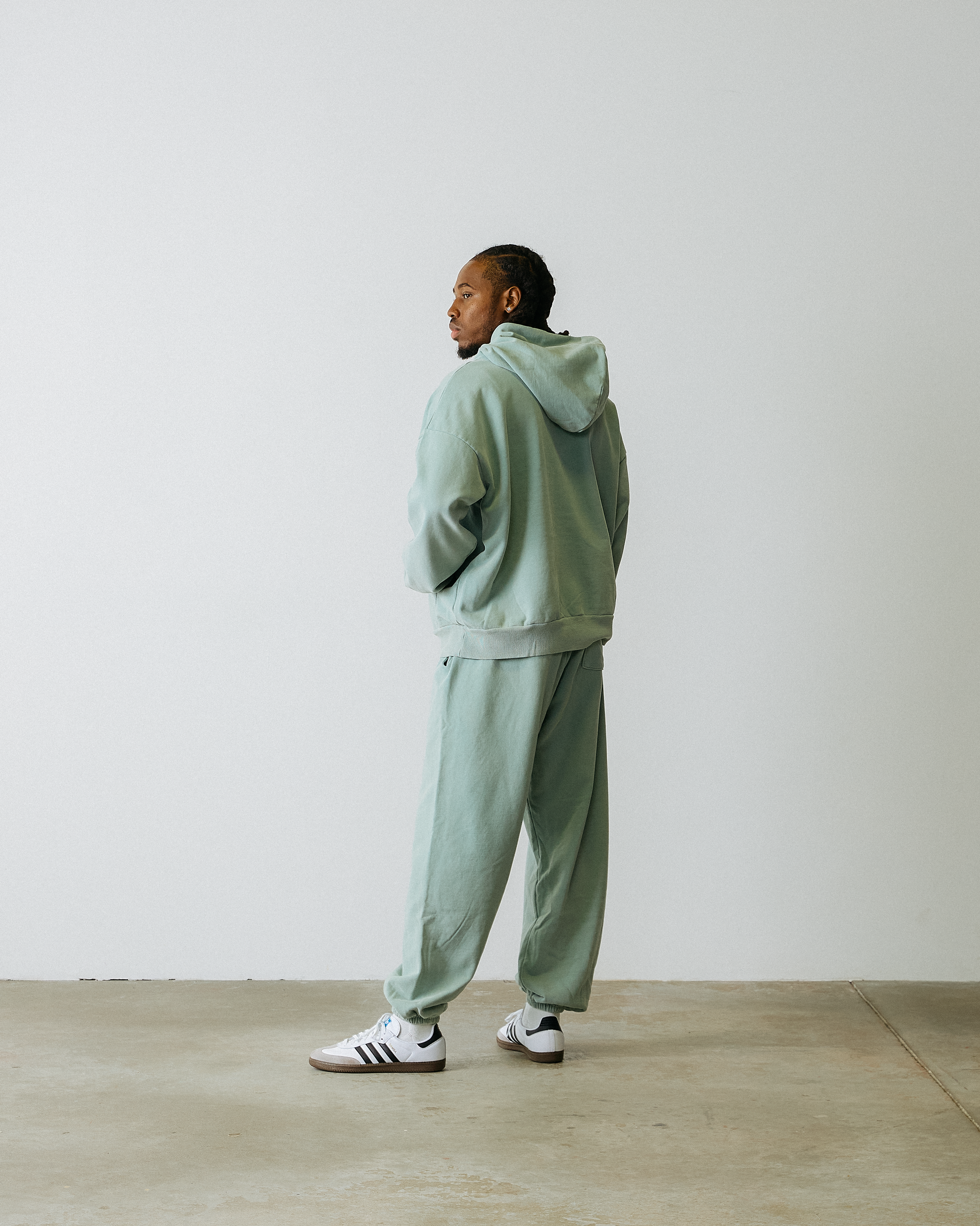 Enzyme Washed Hoodie 'Seafoam' - Frederick Scott