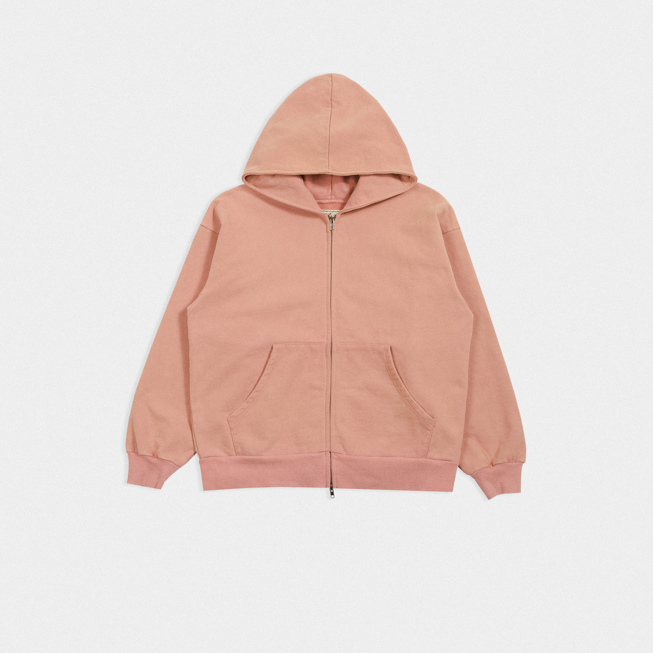Enzyme Washed Zip up Hoodie 'Salmon'